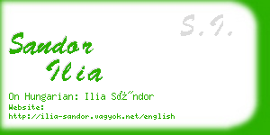 sandor ilia business card